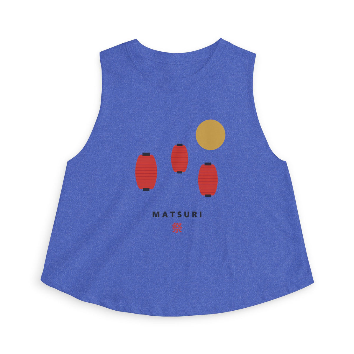 Matsuri Lanterns Crop Top in Heather True Royal