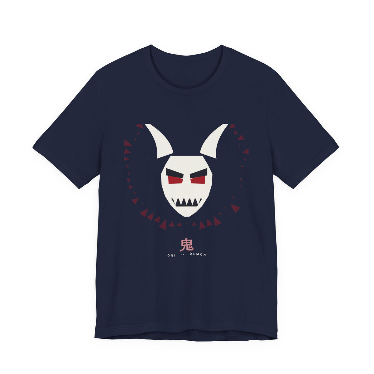 Oni Mask Anime T-Shirt in Navy