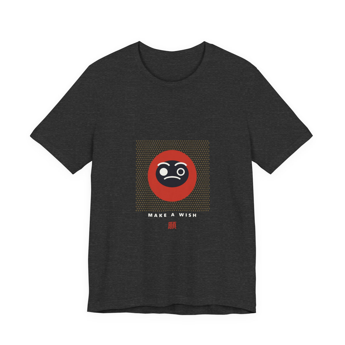 Daruma Wish T-Shirt in Dark Grey Heather