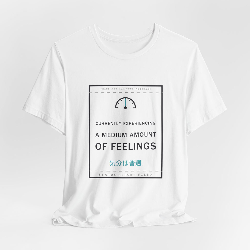 Currently Experiencing A Medium Amount Of Feelings Funny Anime T-Shirt - original anime design, view 3