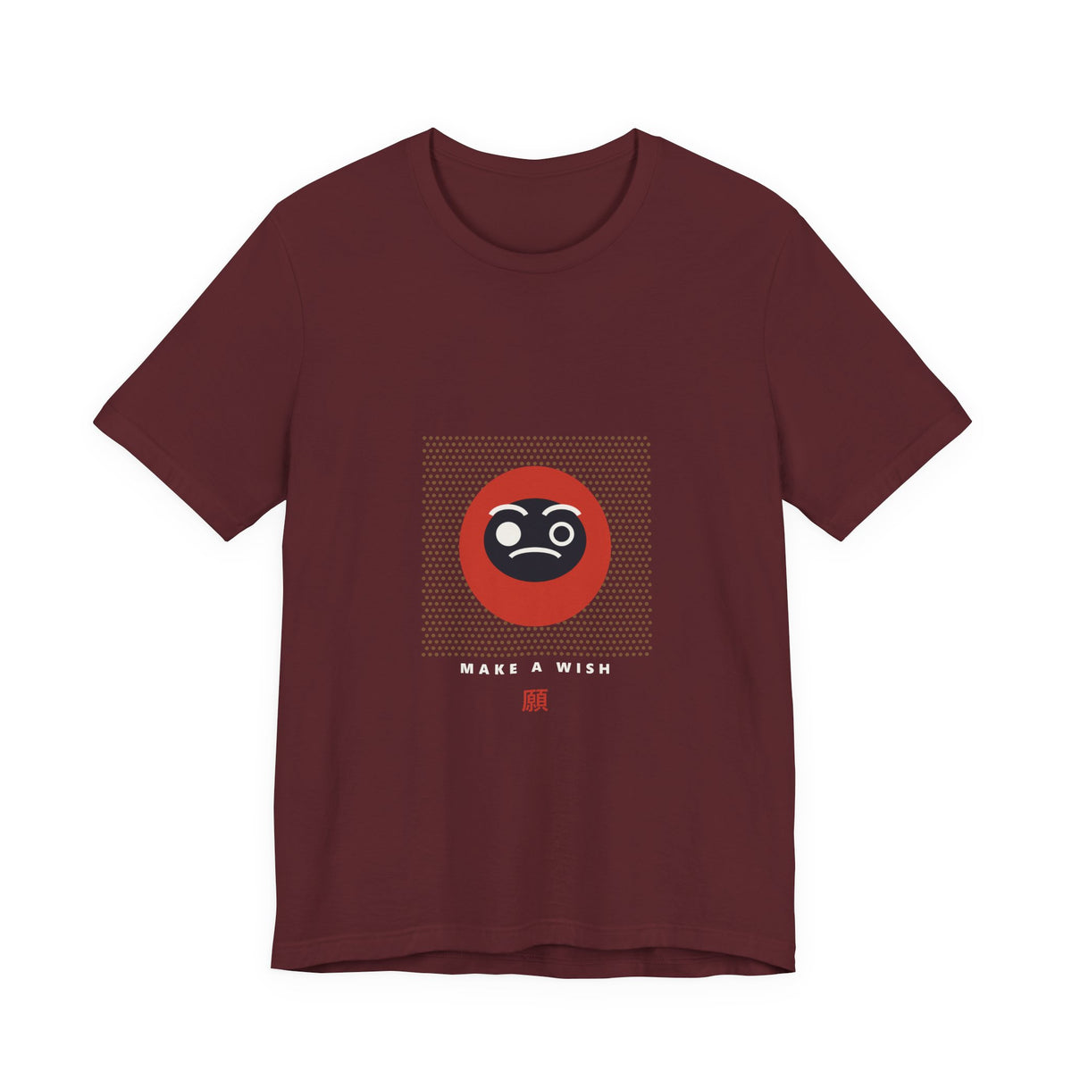 Daruma Wish T-Shirt in Maroon