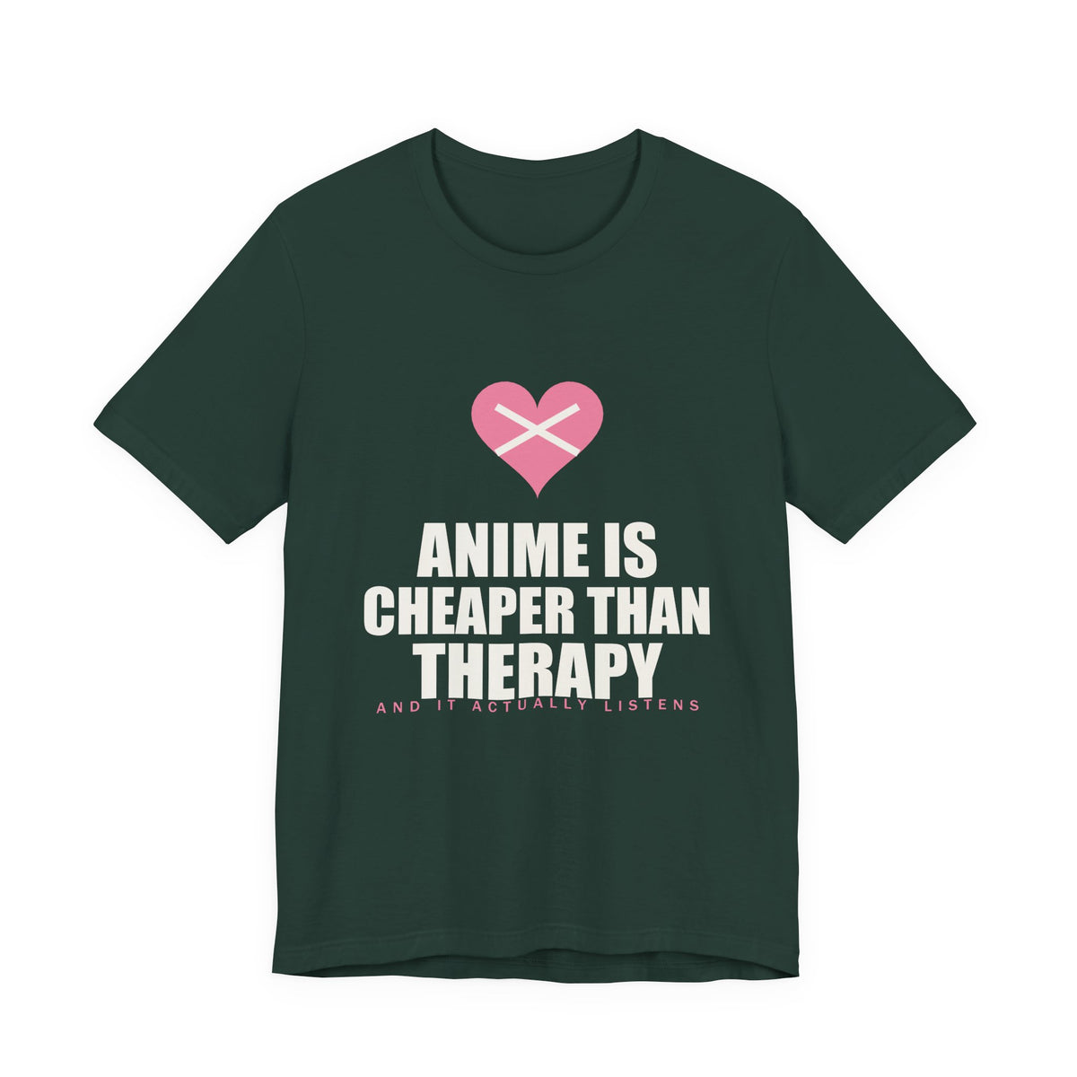 Cheaper Than Therapy Anime T-Shirt in Forest
