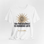 The Protagonist Is Running Late Funny Anime T-Shirt - original anime design, view 3