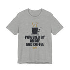 Powered By Anime And Coffee T-Shirt in Athletic Heather