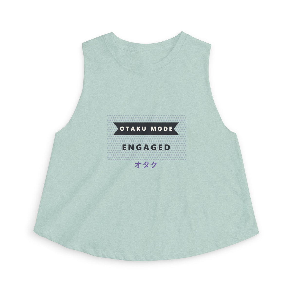Otaku Mode Crop Top in Heather Dusty Blue