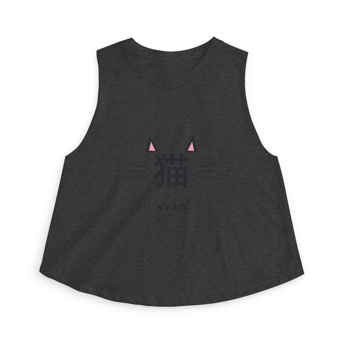 Neko Crop Top in Dark Grey Heather