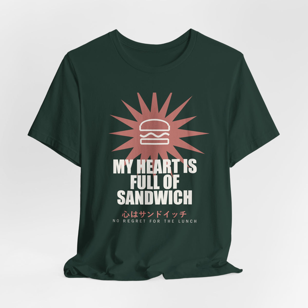 My Heart Is Full Of Sandwich Funny Anime T-Shirt - original anime design, view 12