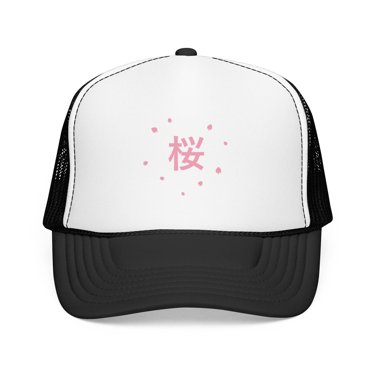 Sakura Season Trucker Cap in Black