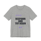 Respawn And Try Again Anime T-Shirt in Athletic Heather