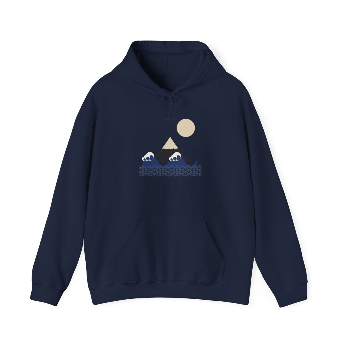 Fuji & Wave Hoodie in Navy