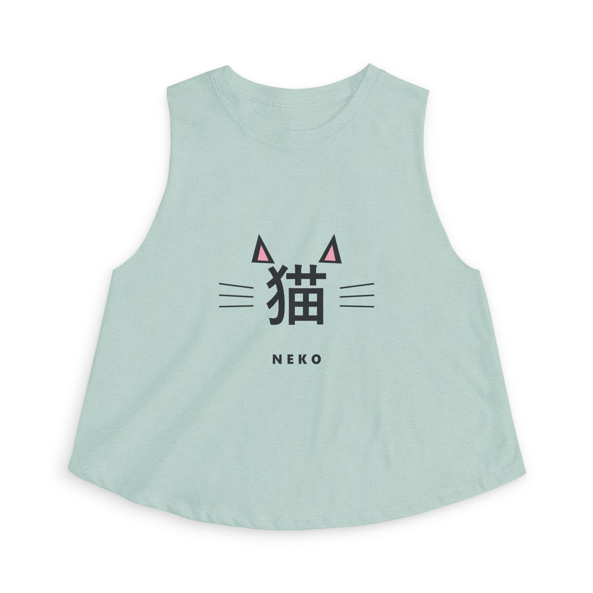 Neko Crop Top in Heather Dusty Blue
