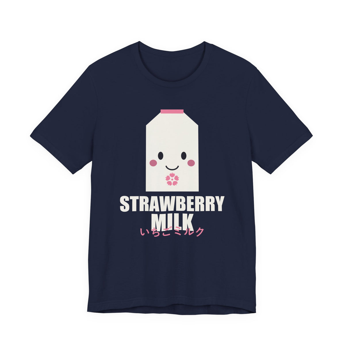 Strawberry Milk Anime T-Shirt in Navy