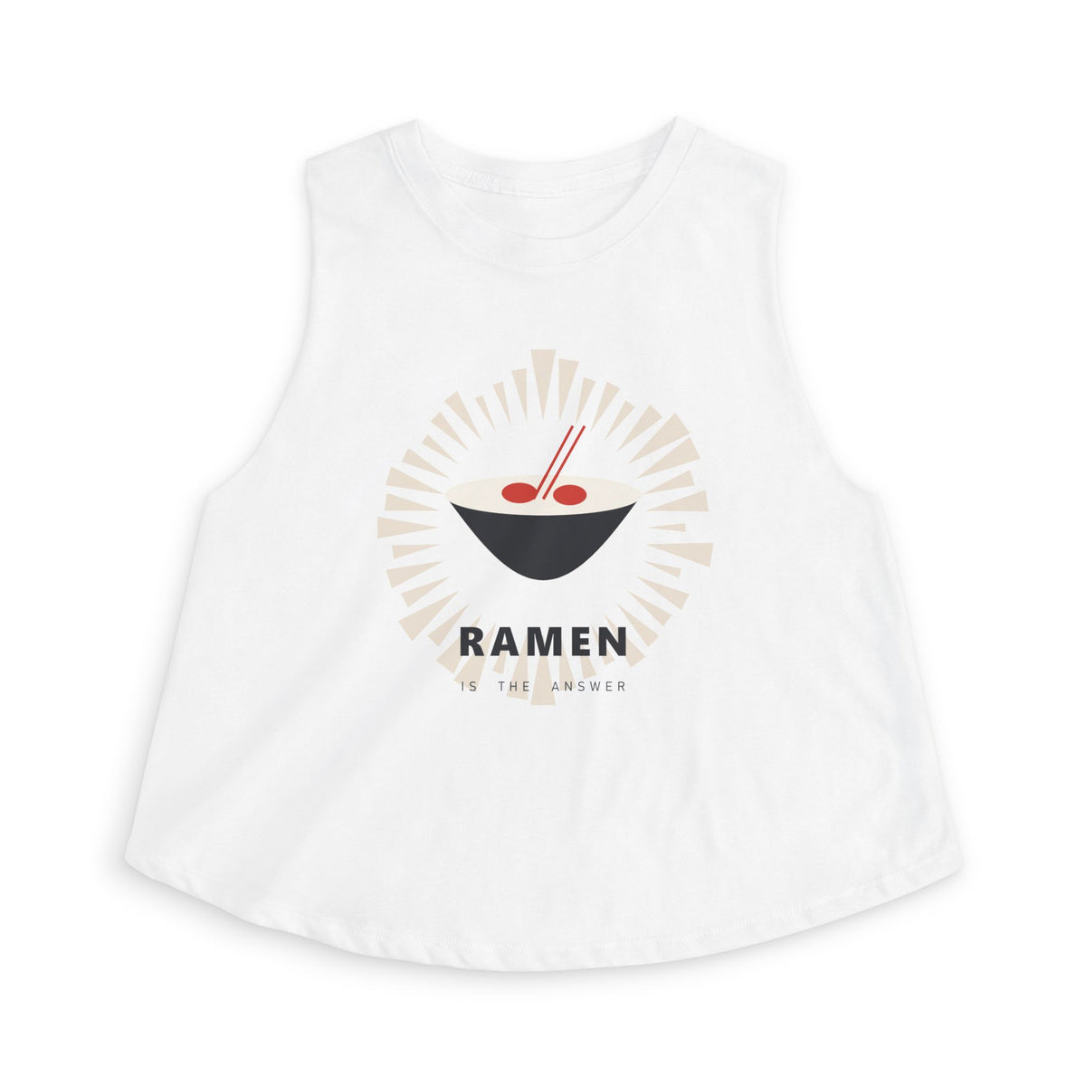 Ramen Is The Answer Crop Top in Solid White Blend