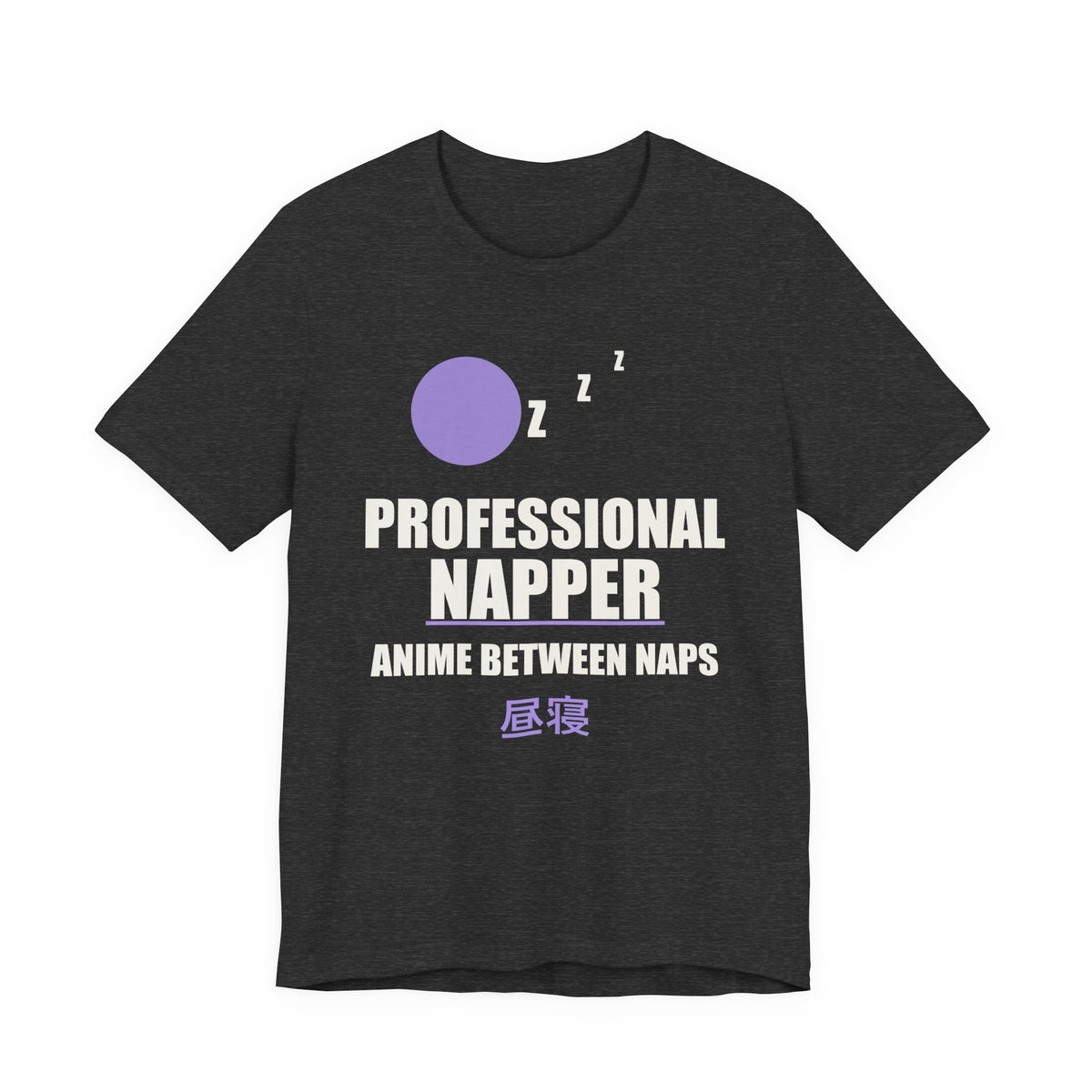 Professional Napper Anime T-Shirt in Dark Grey Heather
