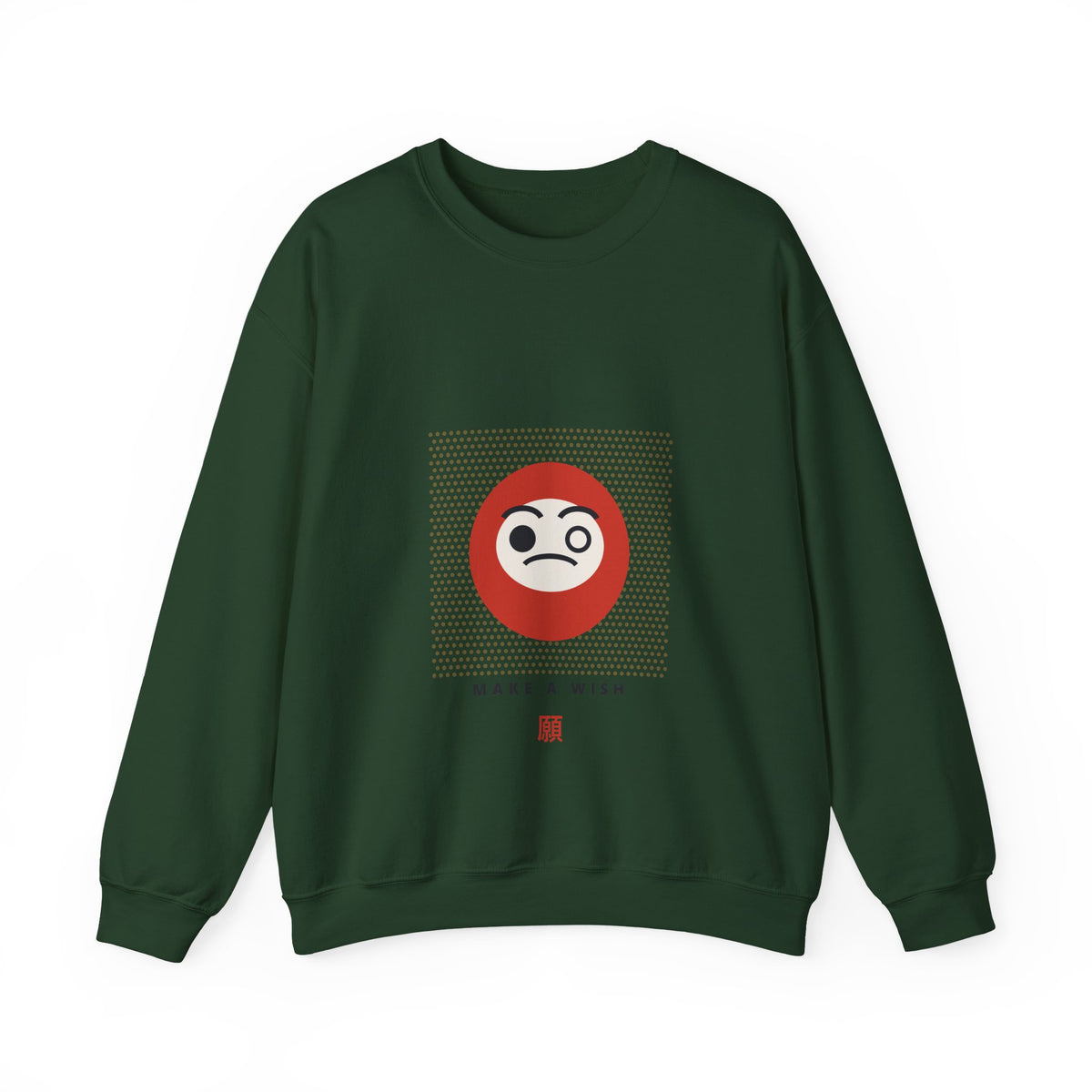 Daruma Wish Sweatshirt in Forest Green