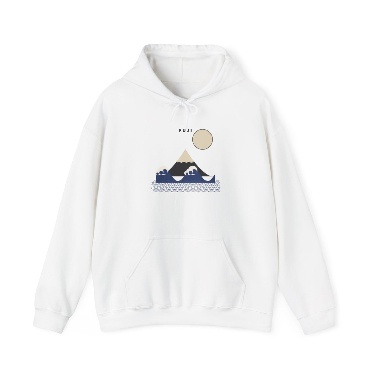 Fuji & Wave Hoodie in White