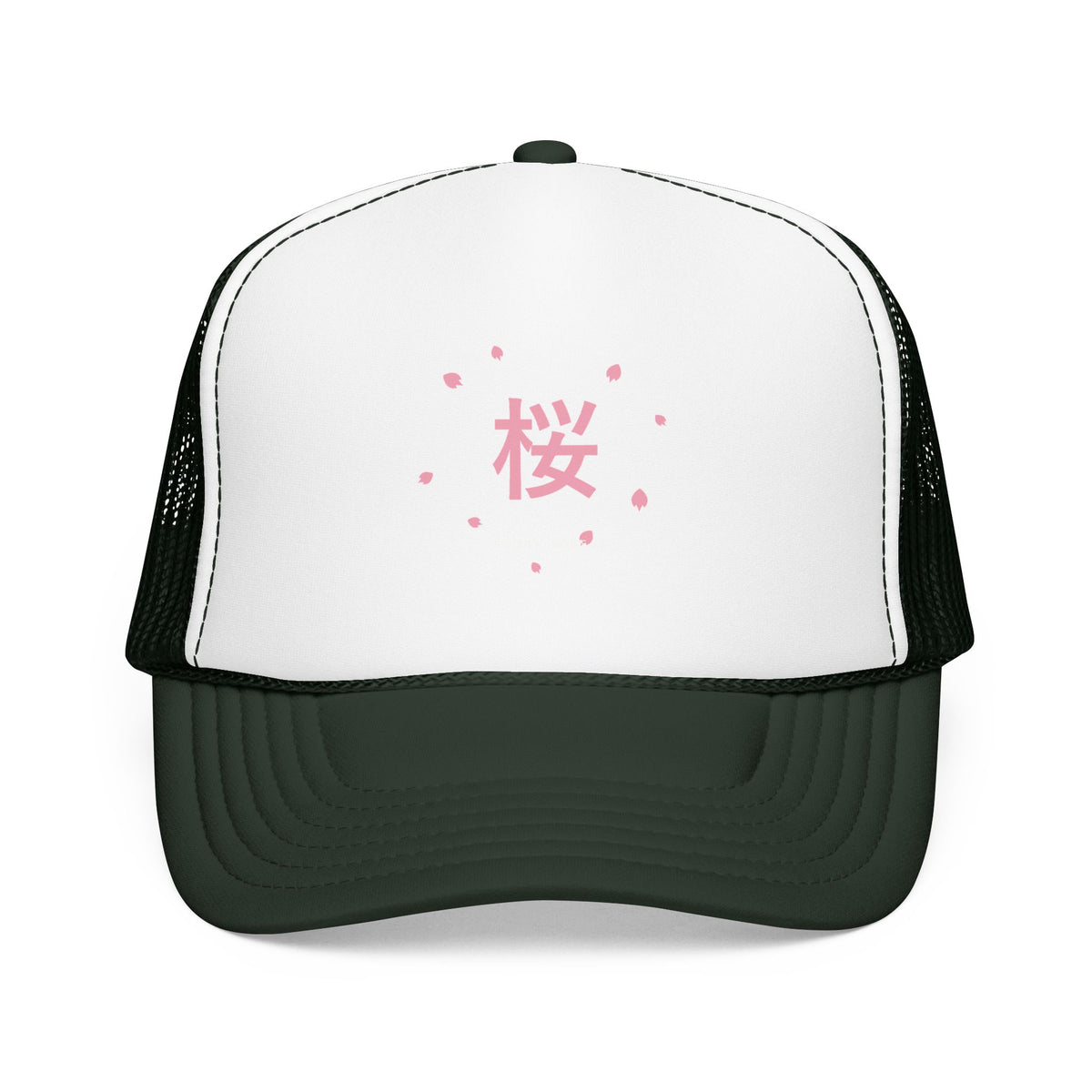 Sakura Season Trucker Cap in Dark Green