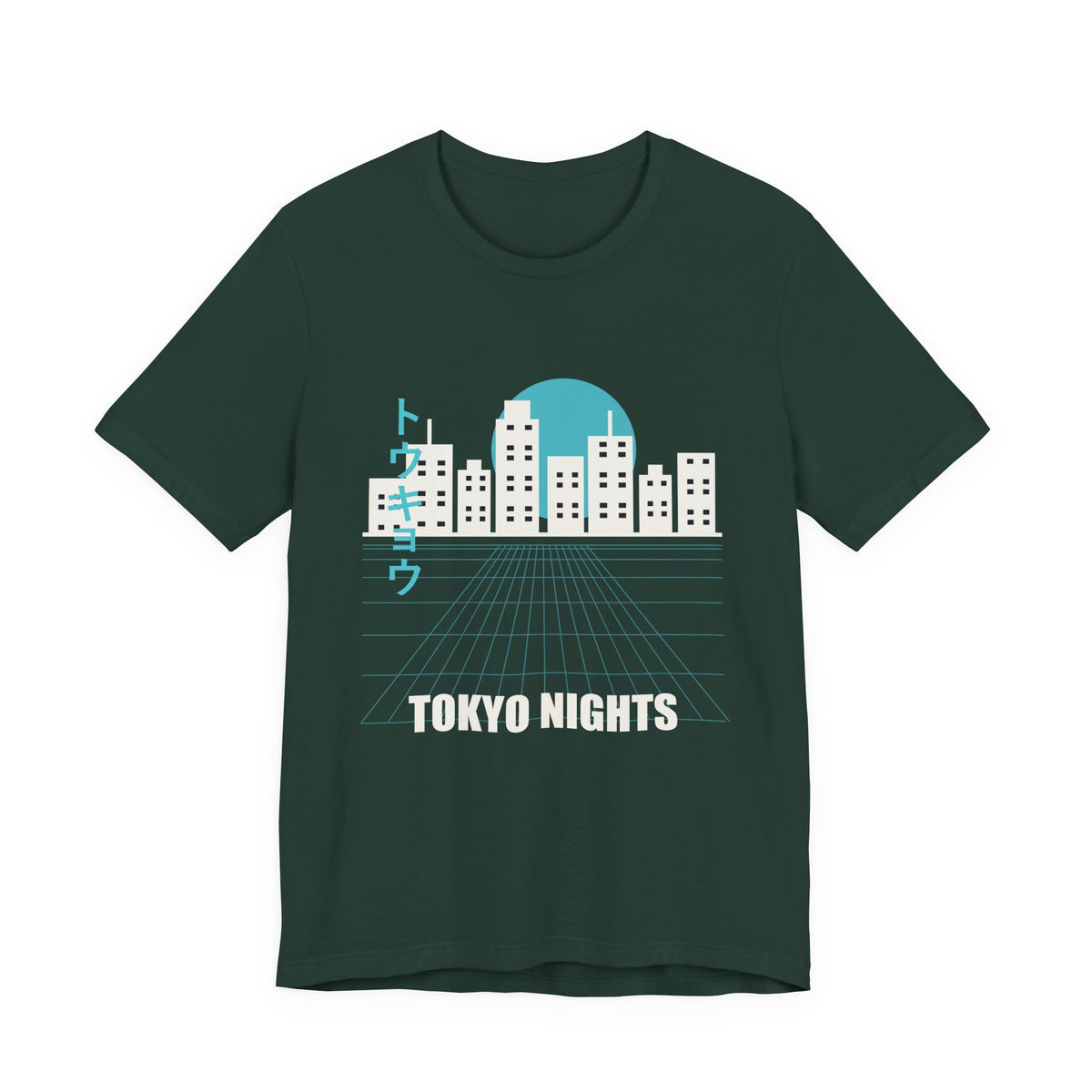 Tokyo Nights Anime T-Shirt in Forest