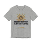 The Protagonist Is Running Late Funny Anime T-Shirt in Athletic Heather