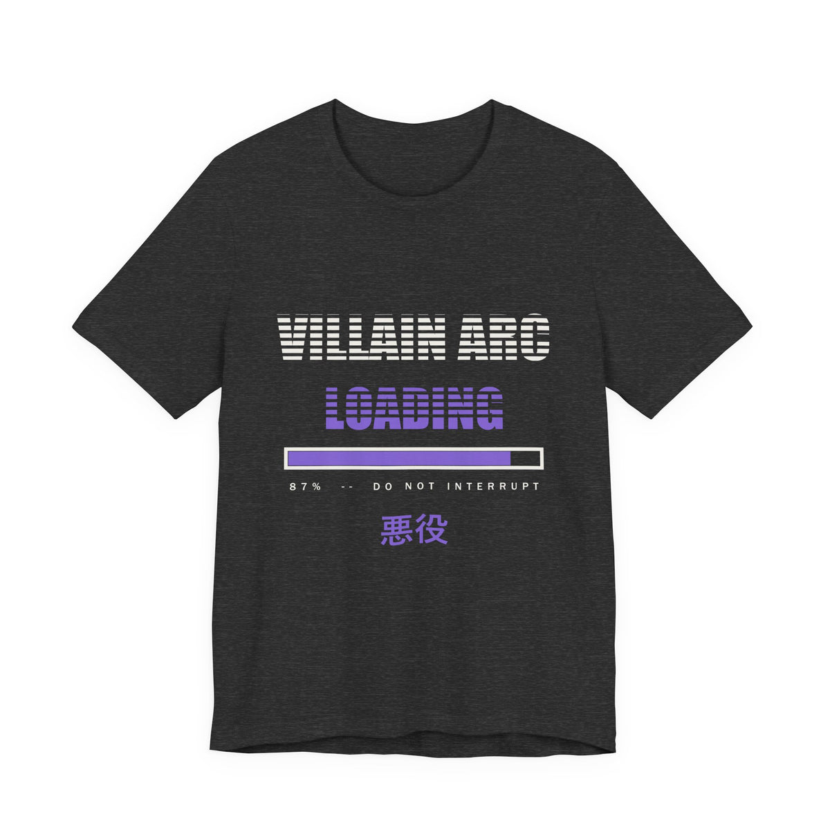 Villain Arc Loading Anime T-Shirt in Dark Grey Heather