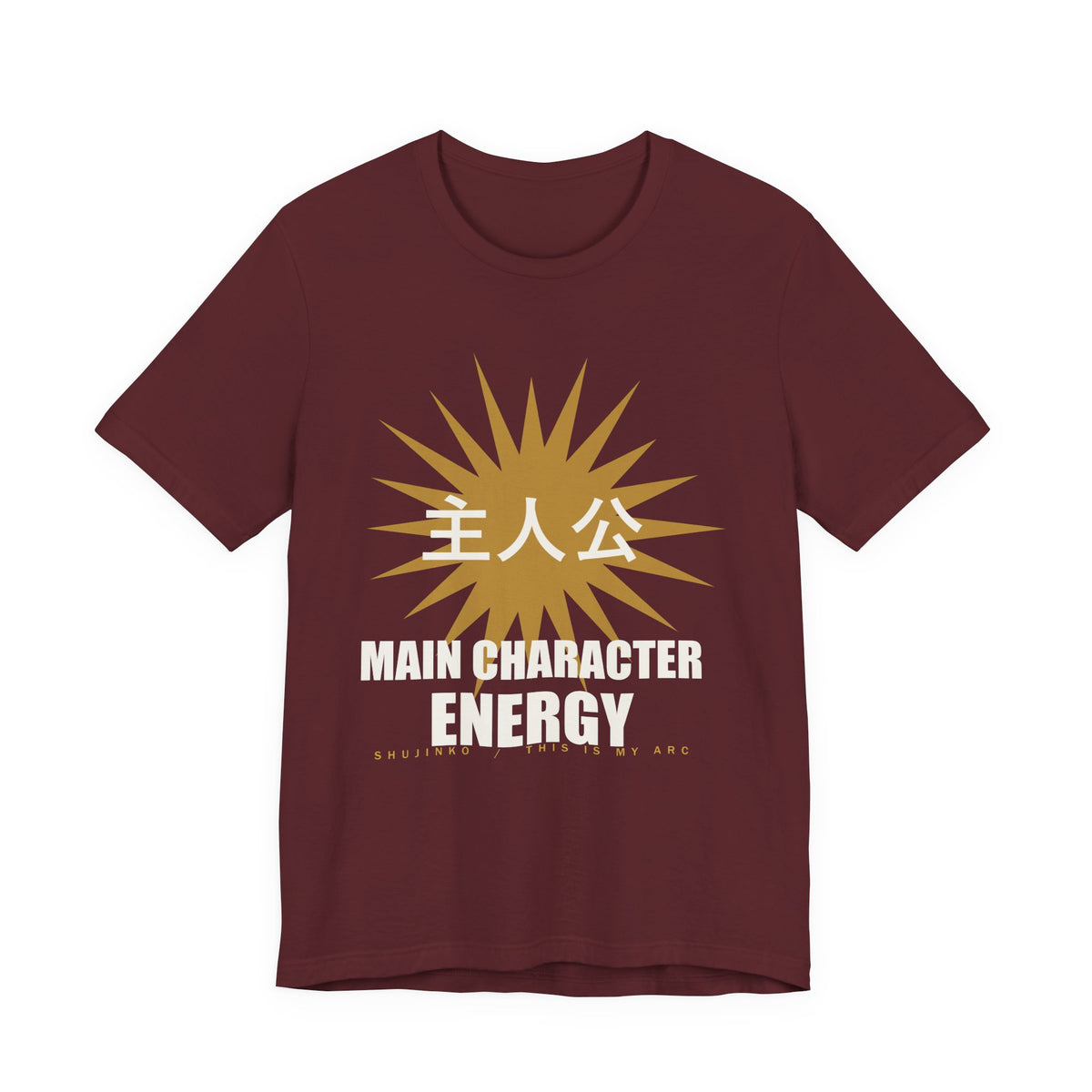 Main Character Energy Anime T-Shirt in Maroon