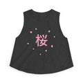 Sakura Season Crop Top in Dark Grey Heather