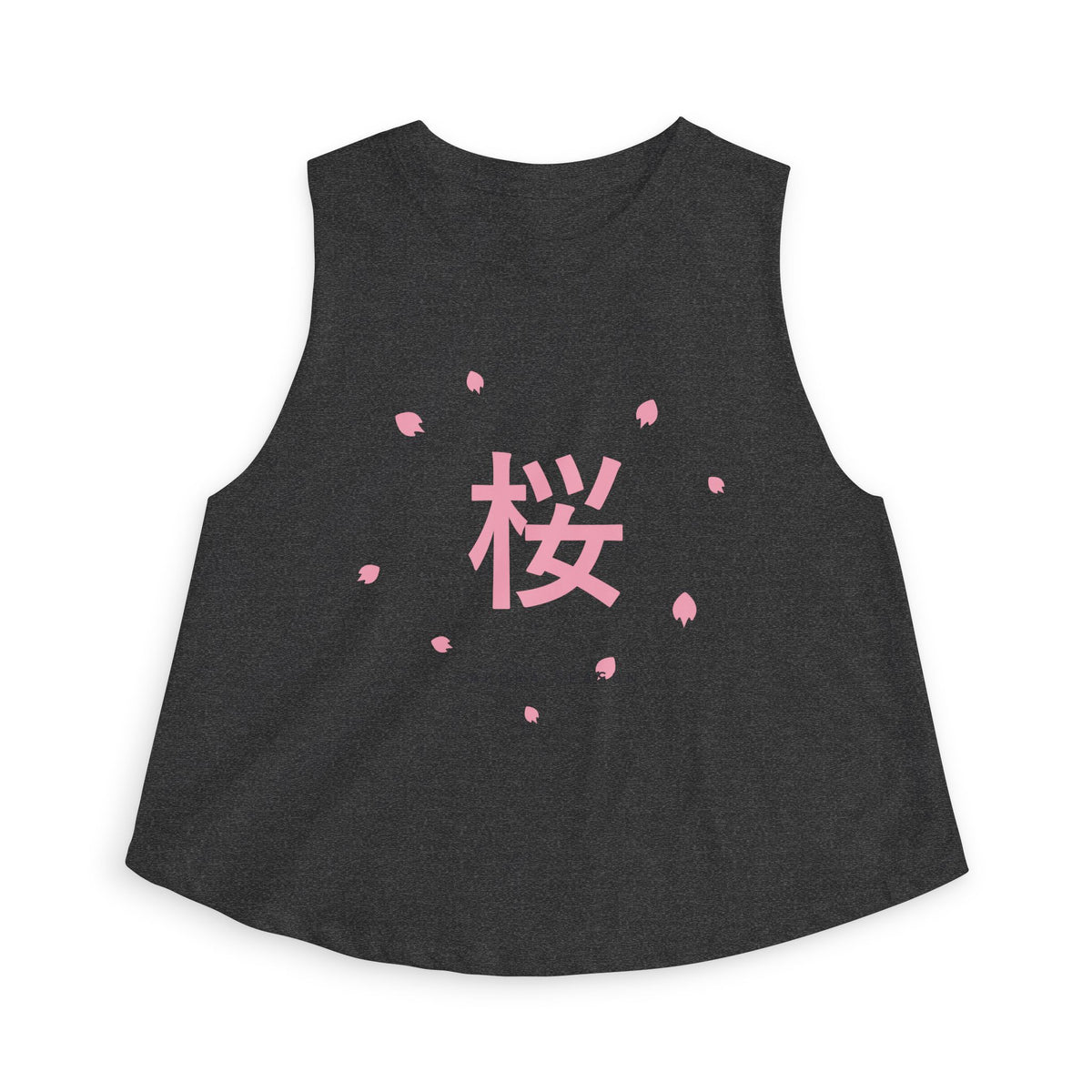 Sakura Season Crop Top in Dark Grey Heather