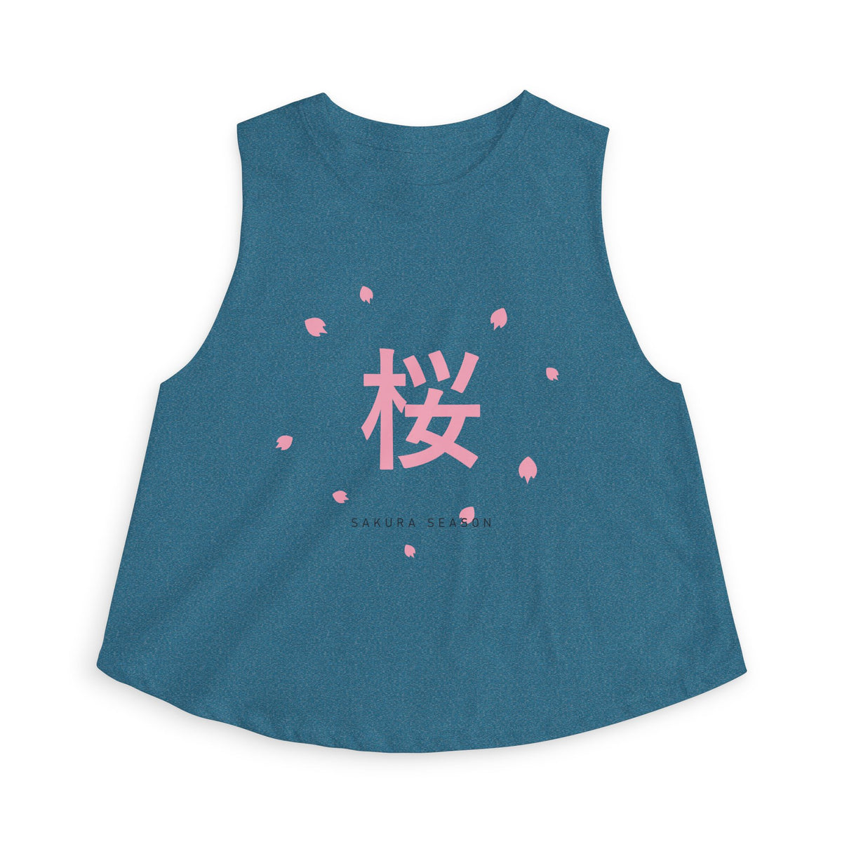 Sakura Season Crop Top in Heather Deep Teal