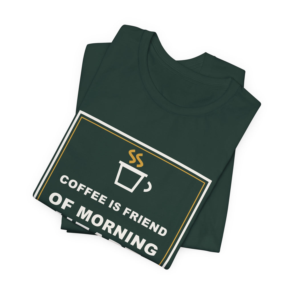 Coffee Is Friend Of Morning Heart Funny Anime T-Shirt - original anime design, view 11