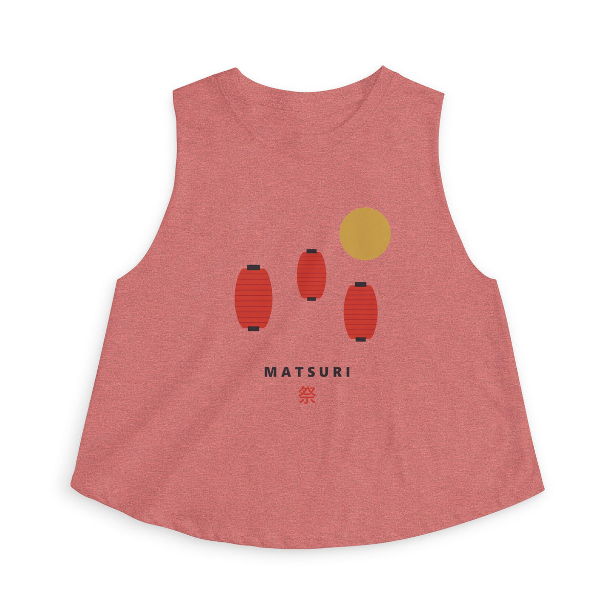 Matsuri Lanterns Crop Top in Heather Mauve