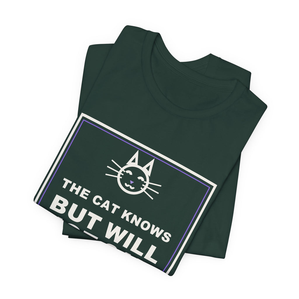 The Cat Knows But Will Not Say Funny Anime T-Shirt - original anime design, view 11