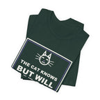 The Cat Knows But Will Not Say Funny Anime T-Shirt - original anime design, view 11