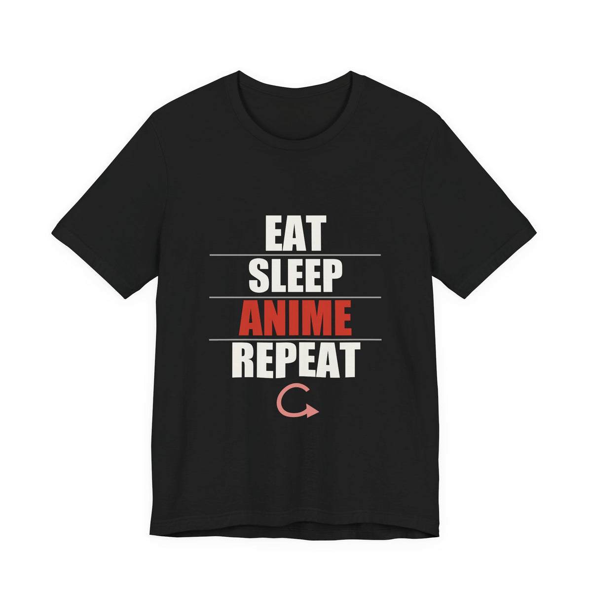 Eat Sleep Anime Repeat T-Shirt in Black
