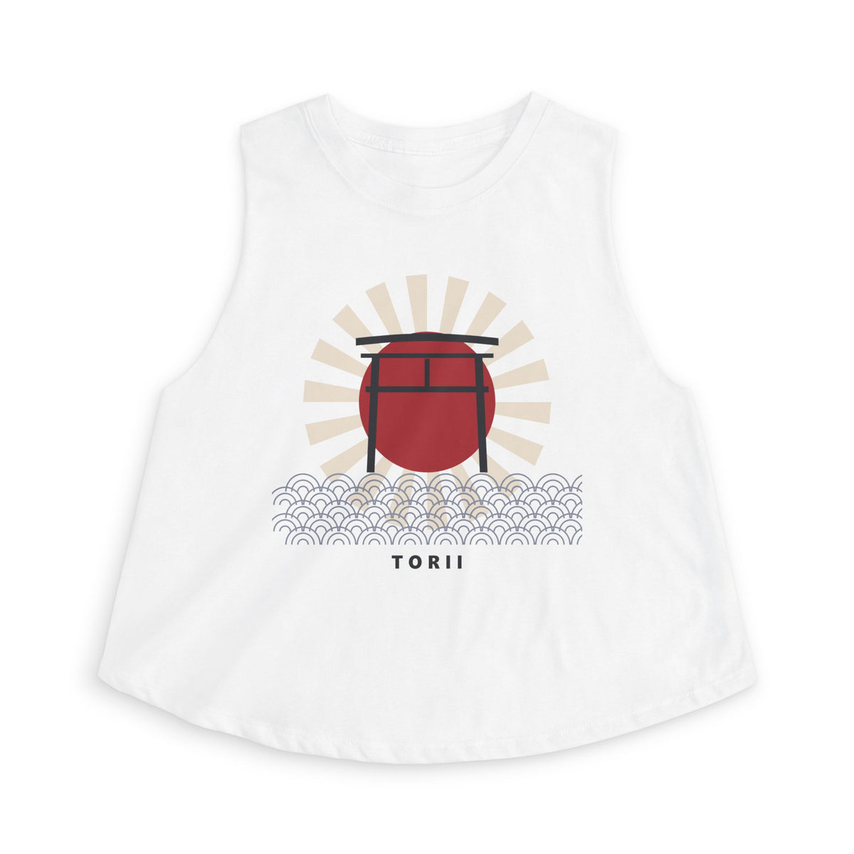 Torii Gate Crop Top in Solid White Blend