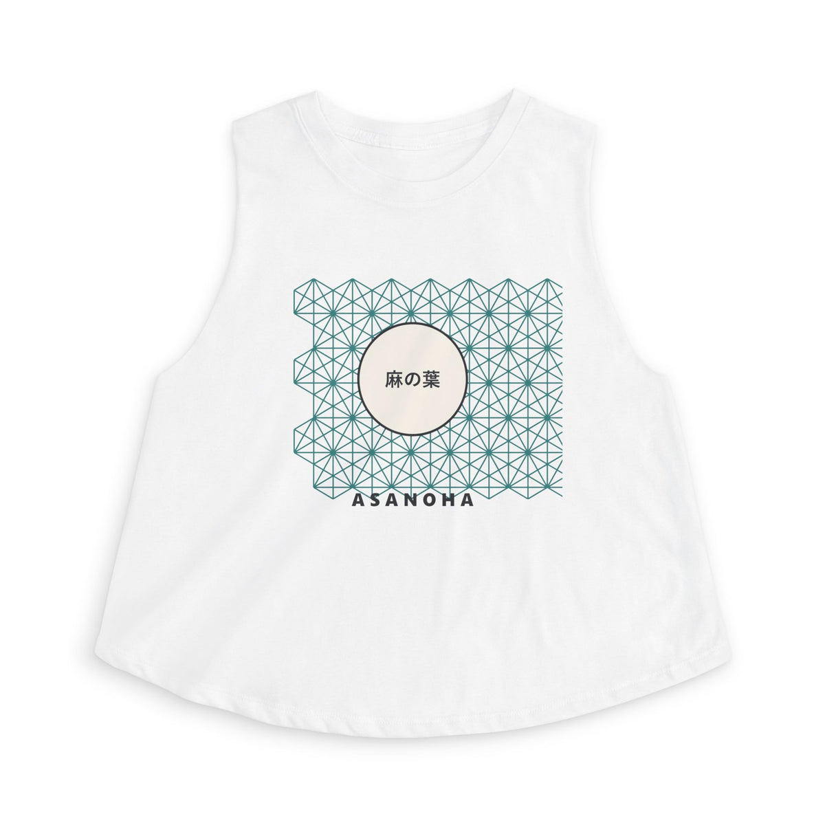 Asanoha Crop Top in Solid White Blend