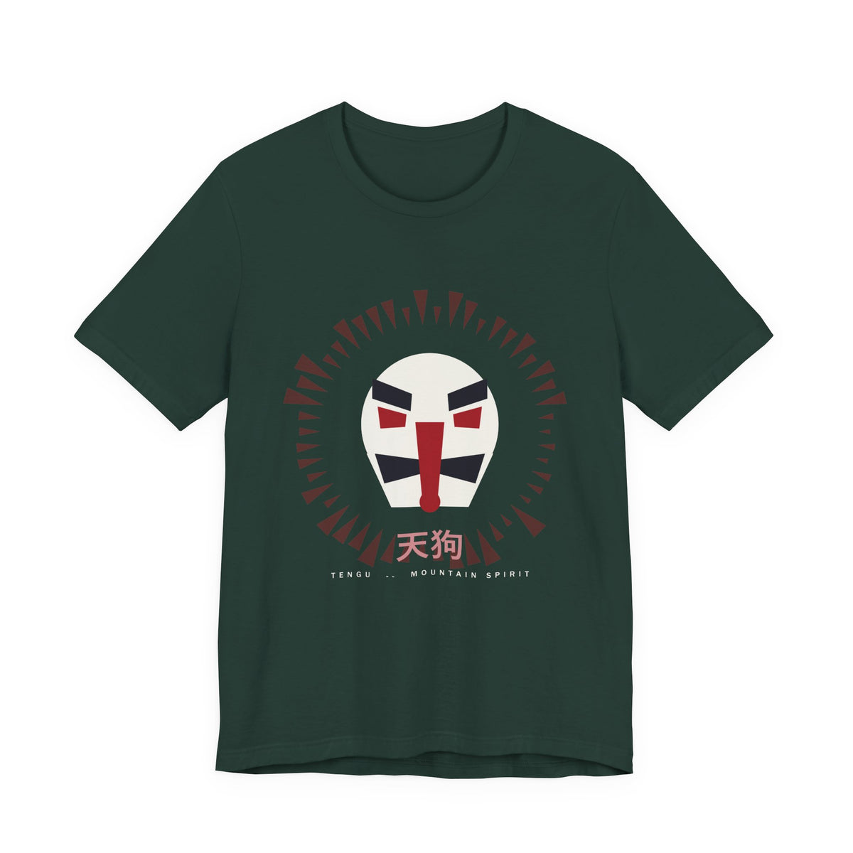 Tengu Anime T-Shirt in Forest