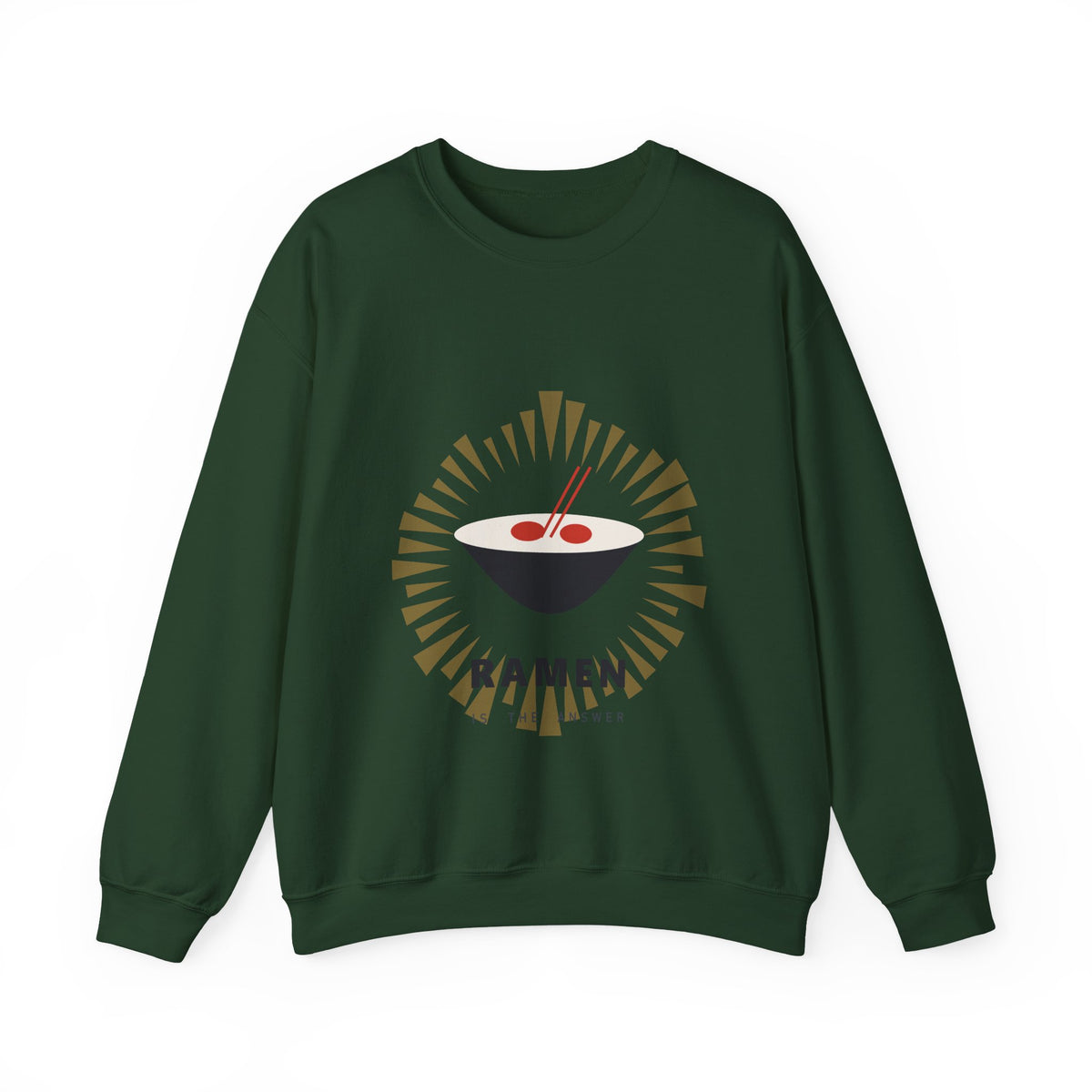 Ramen Is The Answer Sweatshirt in Forest Green