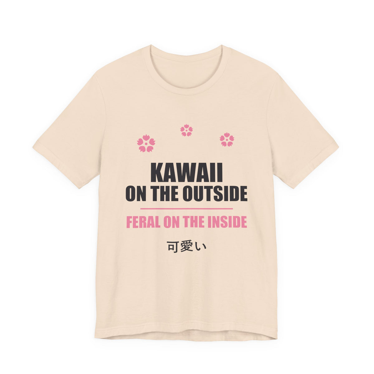 Kawaii But Feral Anime T-Shirt in Soft Cream
