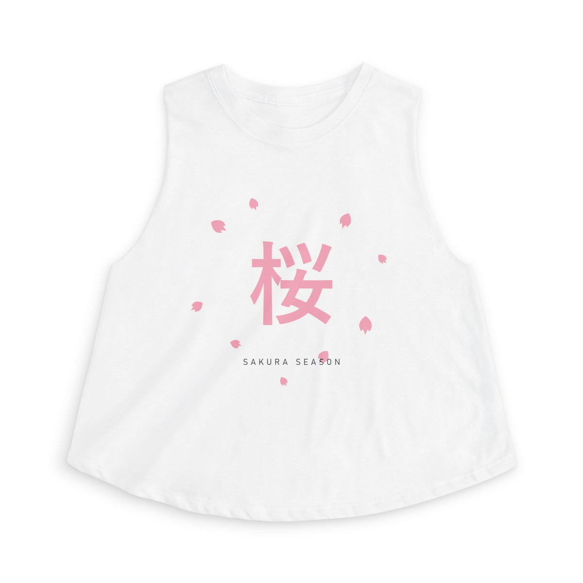 Sakura Season Crop Top in Solid White Blend