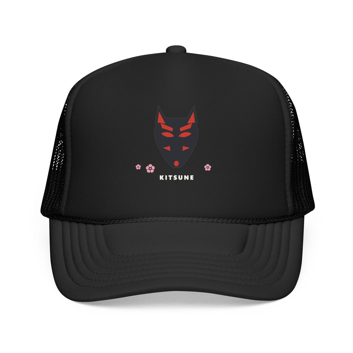 Kitsune Mask Trucker Cap in Black