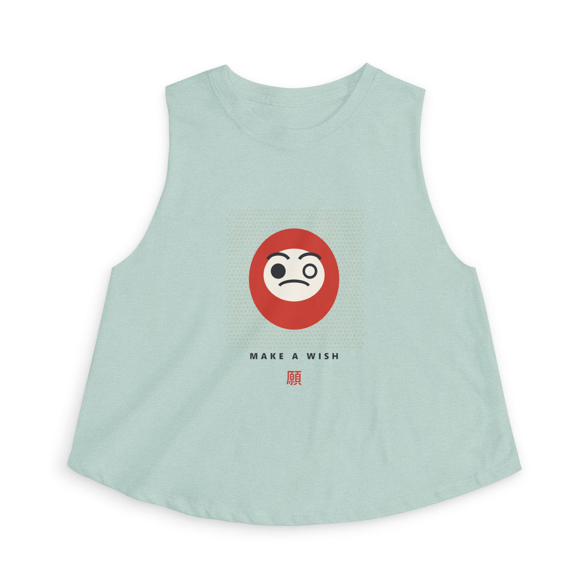 Daruma Wish Crop Top in Heather Dusty Blue