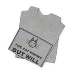 The Cat Knows But Will Not Say Funny Anime T-Shirt - original anime design, view 14