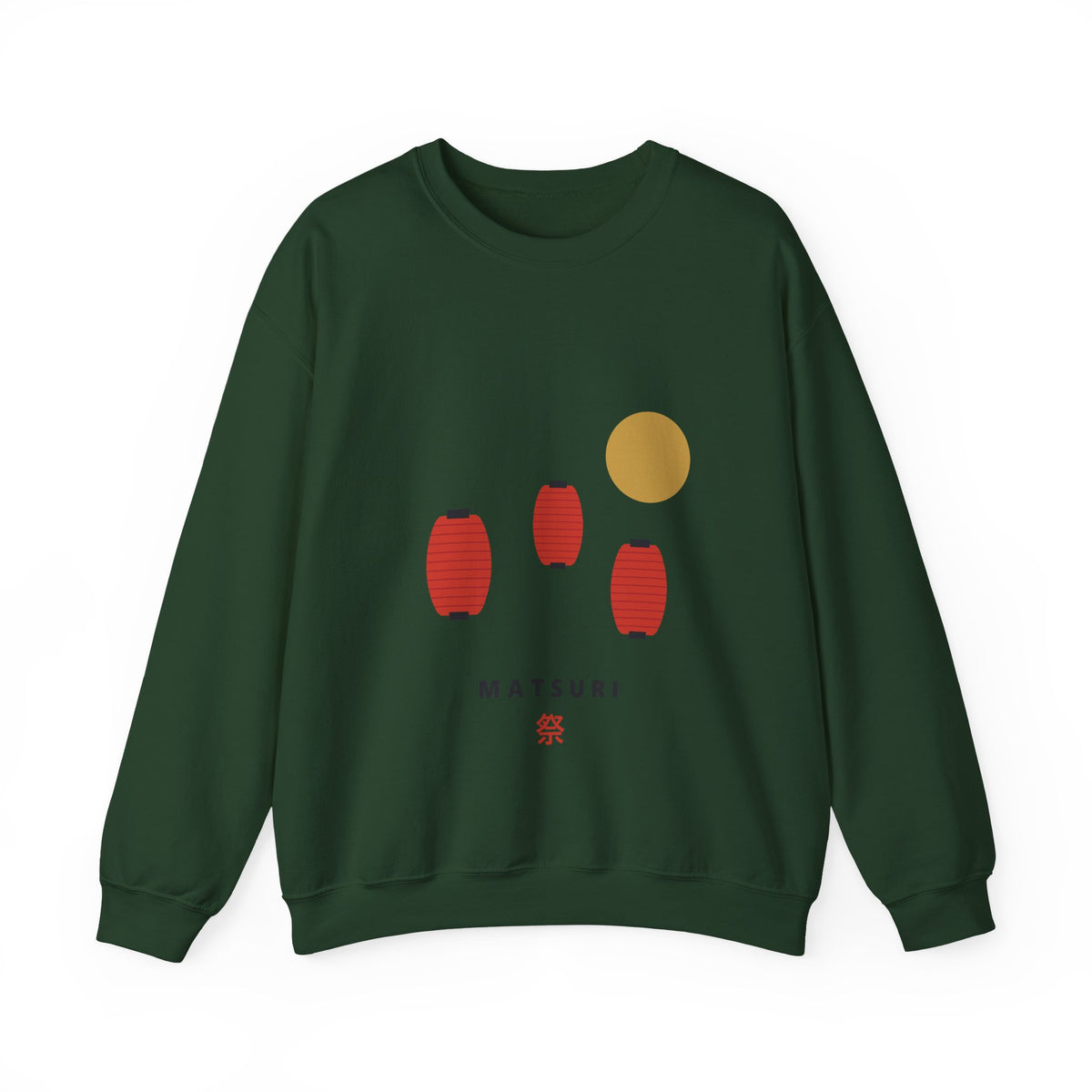 Matsuri Lanterns Sweatshirt in Forest Green