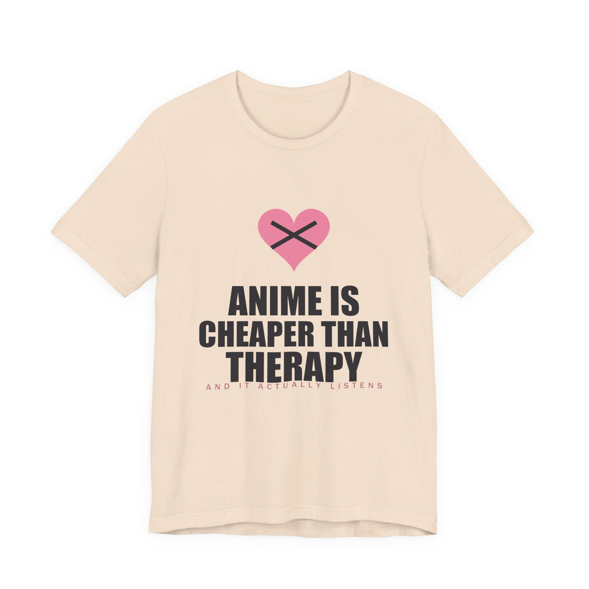 Cheaper Than Therapy Anime T-Shirt in Soft Cream