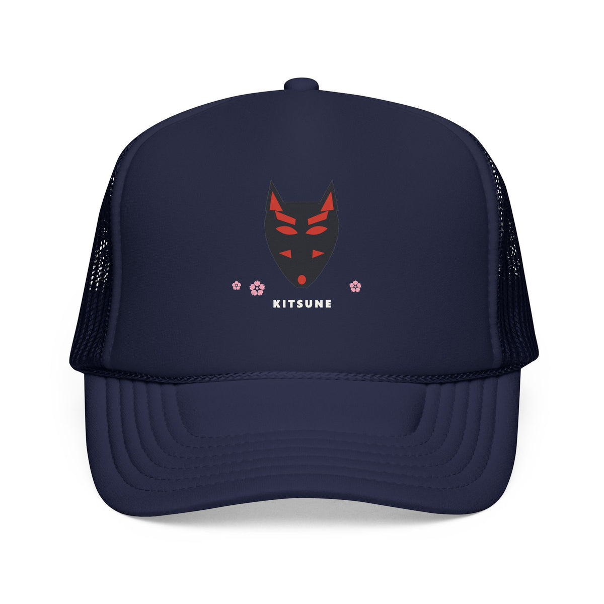 Kitsune Mask Trucker Cap in Dark Navy