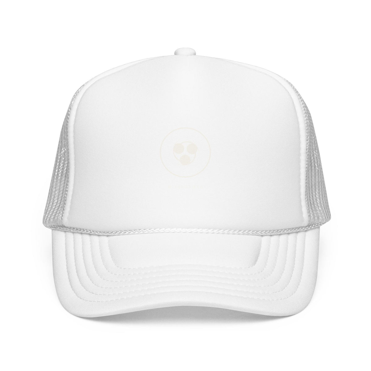 Mitsudomoe Trucker Cap in White