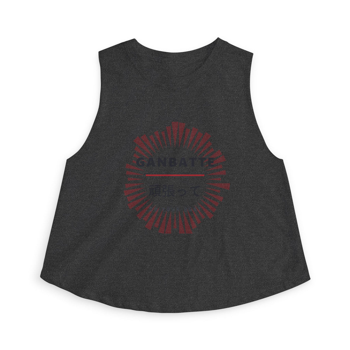 Ganbatte Crop Top in Dark Grey Heather