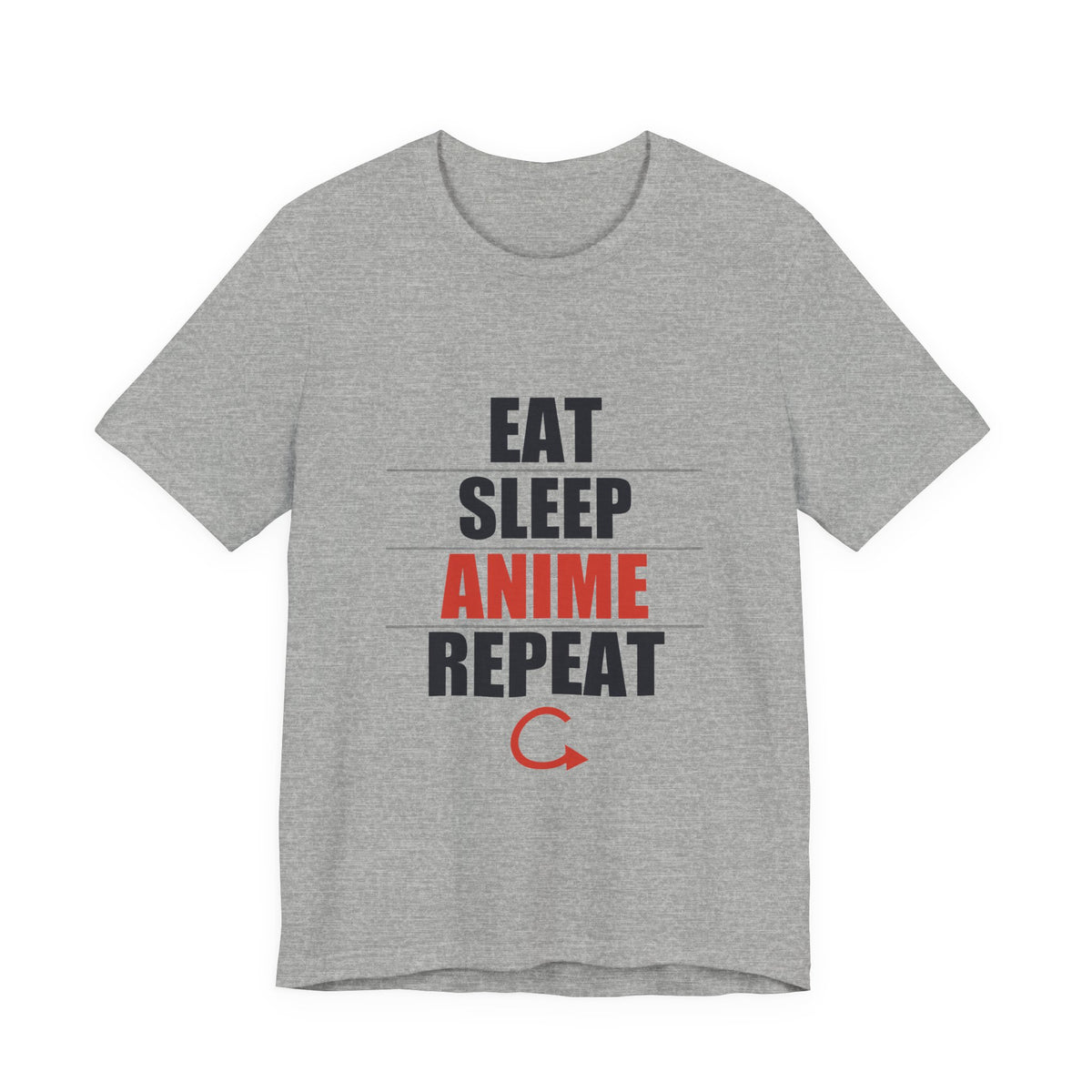 Eat Sleep Anime Repeat T-Shirt in Athletic Heather