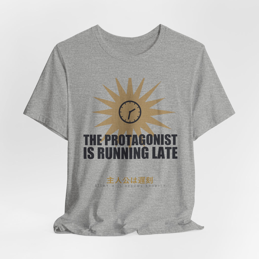 The Protagonist Is Running Late Funny Anime T-Shirt - original anime design, view 15