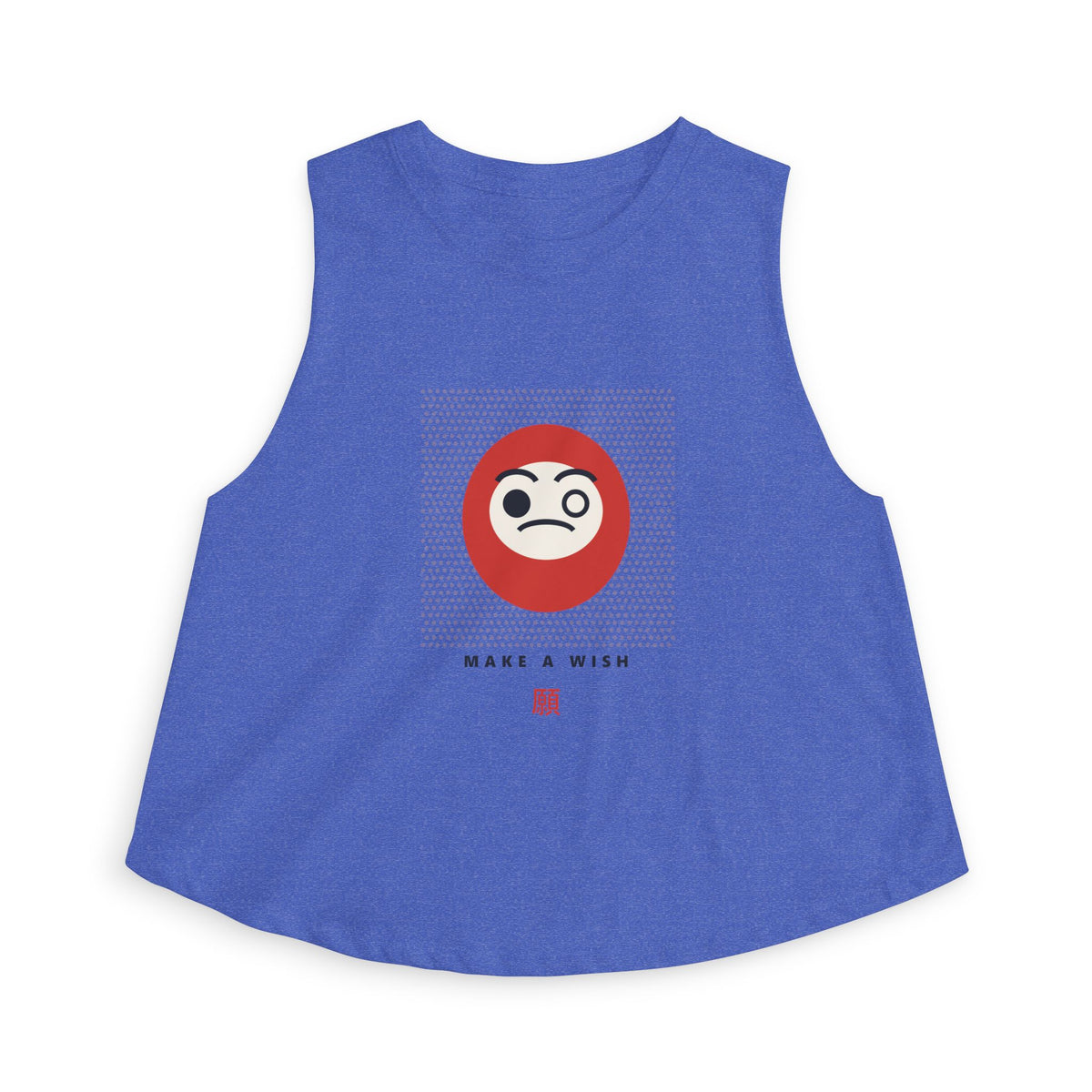 Daruma Wish Crop Top in Heather True Royal